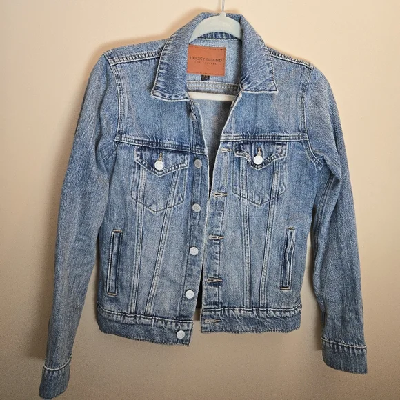 Lucky Brand Denim Jacket Women's X-Small Light Wash Cotton - Picture 1 of 11